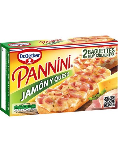 PANNINIS JAMON Y QUESO FRUDESA 2 UND 250GRS ESTUCH