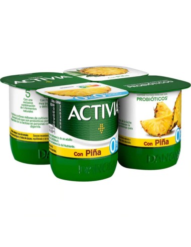 DANONE ACTIVIA DESNATADO CON PIÑA X4