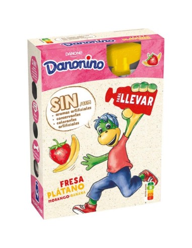 DANONINO POUCH FRESA PLATANO X4