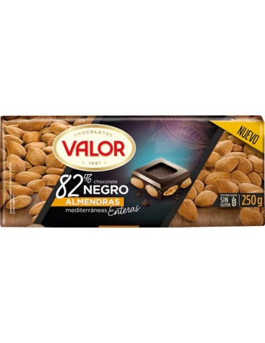 CHCTE. VALOR NEGRO 82% ALMENDRAS 250 GRS