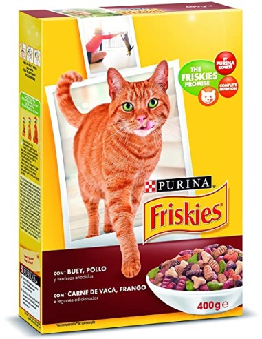 COMIDA GATOS FRISKIES CROQ. BUEY 400 GRS