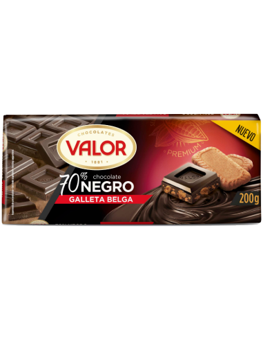 CHCTE. VALOR NEGRO 70% GALLETA BELGA 200